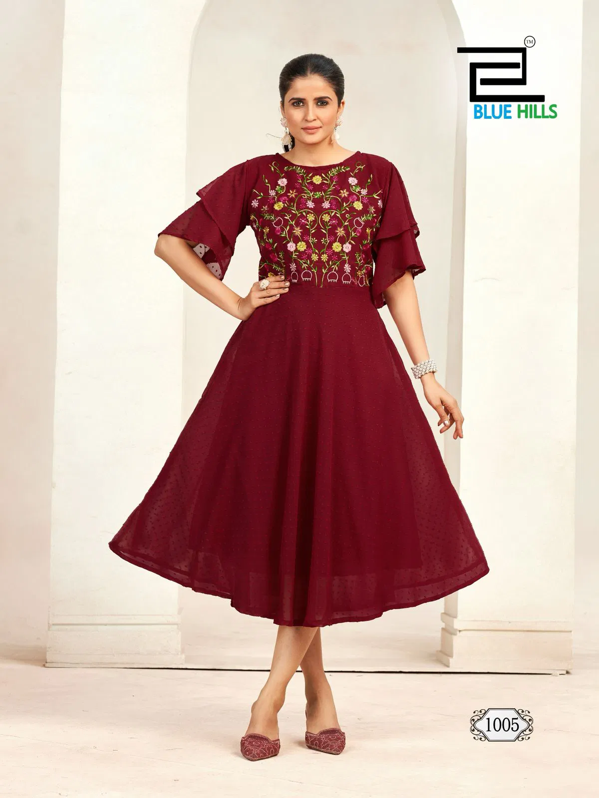 Sensations By Blue Hills Georgette Wholesale Ladies One Piece In India